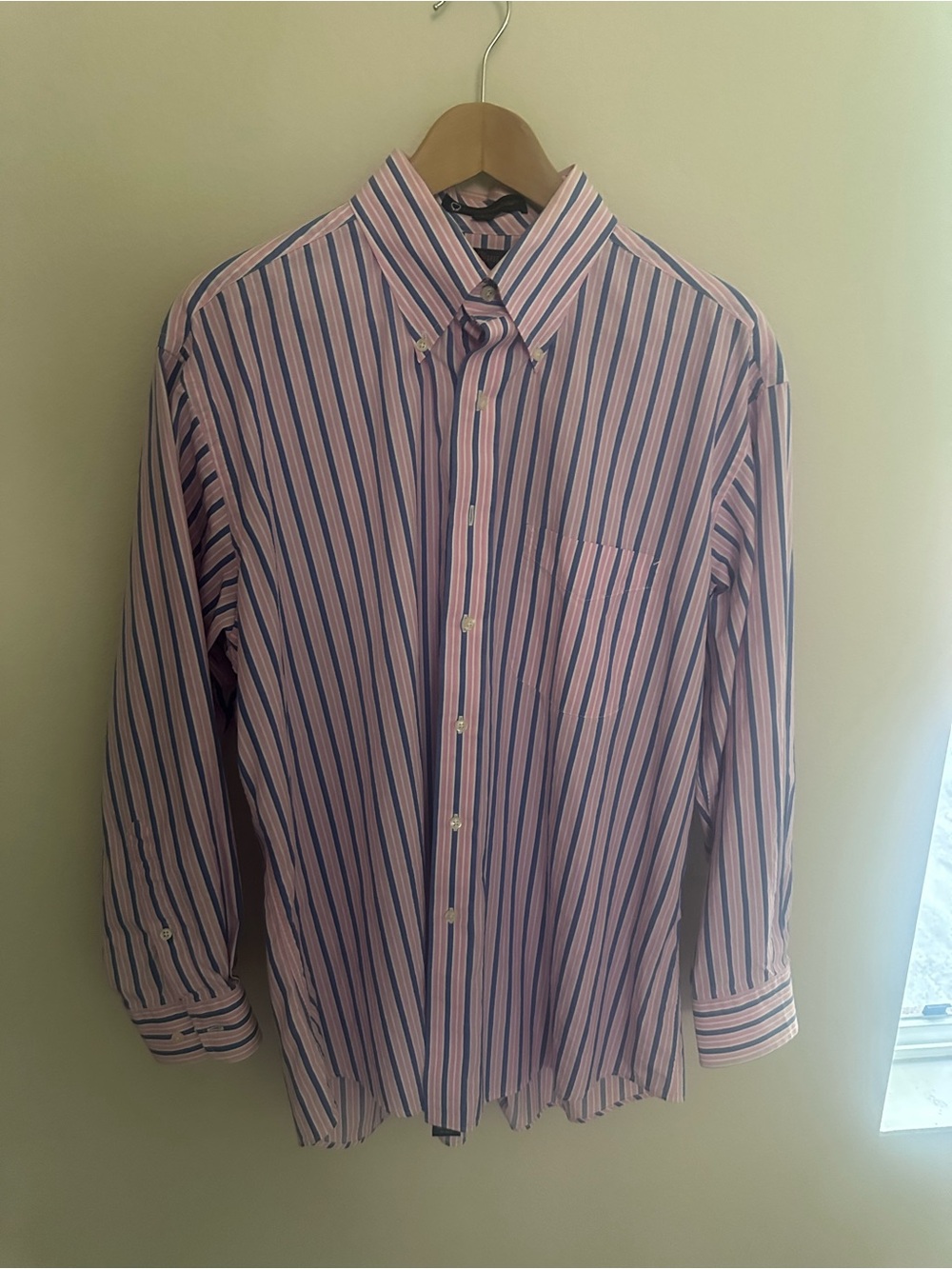 Tommy Hilfiger Pink and Blue Striped Button-Down Shirt